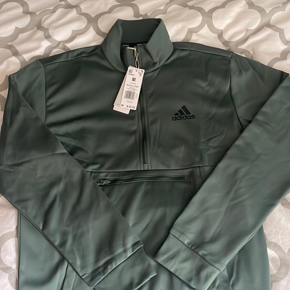 Adidas Green Quarter Zip Training Sweatshirt
